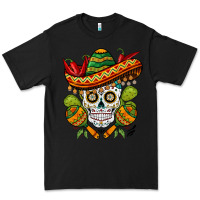 Black sombrero skull Premium Tee - BarkalooDesign
