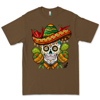 Cacao sombrero skull Premium Tee - BarkalooDesign