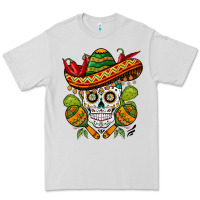 Dove Grey sombrero skull Premium Tee - BarkalooDesign