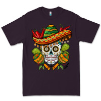 Plum sombrero skull Premium Tee - BarkalooDesign