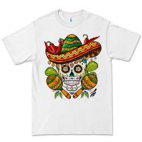 White sombrero skull Premium Tee - BarkalooDesign