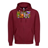 Burgundy halloween Zipper Hoodie - CowhideDigitalArt