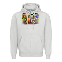 Dove Grey halloween Zipper Hoodie - CowhideDigitalArt