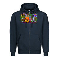 Navy halloween Zipper Hoodie - CowhideDigitalArt