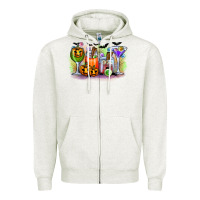 Oatmeal Heather halloween Zipper Hoodie - CowhideDigitalArt