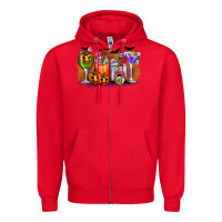 Red halloween Zipper Hoodie - CowhideDigitalArt