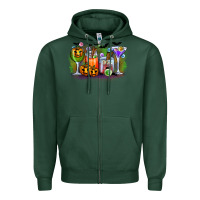 Sports Green halloween Zipper Hoodie - CowhideDigitalArt