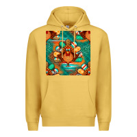 Antique Gold thanksgiving  turkey seamless pattern Premium Hoodie - BundleAndBundleShop