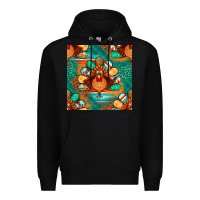 Black thanksgiving  turkey seamless pattern Premium Hoodie - BundleAndBundleShop