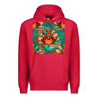 Cardinal thanksgiving  turkey seamless pattern Premium Hoodie - BundleAndBundleShop