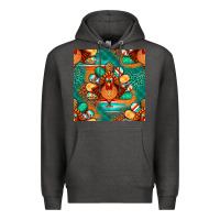 Charcoal Heather thanksgiving  turkey seamless pattern Premium Hoodie - BundleAndBundleShop