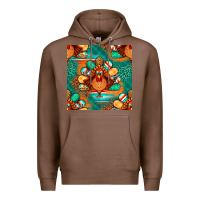 Chestnut thanksgiving  turkey seamless pattern Premium Hoodie - BundleAndBundleShop