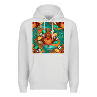 Dove Grey thanksgiving  turkey seamless pattern Premium Hoodie - BundleAndBundleShop