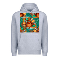 Heather Grey thanksgiving  turkey seamless pattern Premium Hoodie - BundleAndBundleShop