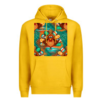 Lemon thanksgiving  turkey seamless pattern Premium Hoodie - BundleAndBundleShop