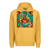 Mustard thanksgiving  turkey seamless pattern Premium Hoodie - BundleAndBundleShop