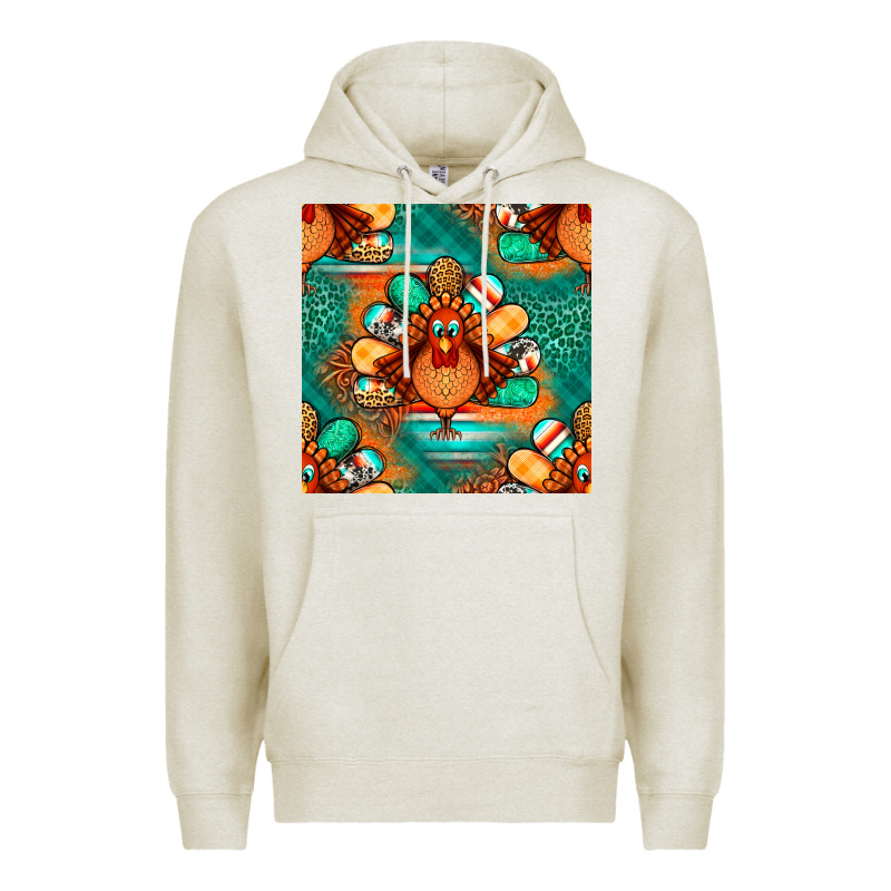 Thanksgiving  Turkey Seamless Pattern Premium Hoodie by BundleAndBundleShop | Teevron