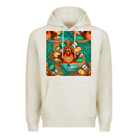 Oatmeal Heather thanksgiving  turkey seamless pattern Premium Hoodie - BundleAndBundleShop
