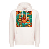 Pale Pink thanksgiving  turkey seamless pattern Premium Hoodie - BundleAndBundleShop
