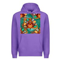 Purple thanksgiving  turkey seamless pattern Premium Hoodie - BundleAndBundleShop