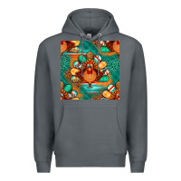 Rock thanksgiving  turkey seamless pattern Premium Hoodie - BundleAndBundleShop