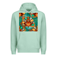 Seafoam thanksgiving  turkey seamless pattern Premium Hoodie - BundleAndBundleShop