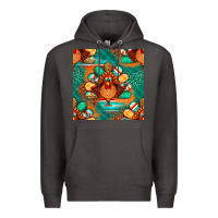 Smoke thanksgiving  turkey seamless pattern Premium Hoodie - BundleAndBundleShop