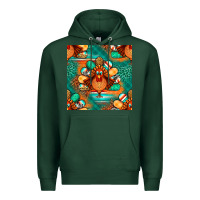 Sports Green thanksgiving  turkey seamless pattern Premium Hoodie - BundleAndBundleShop