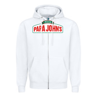 White product pizza papa jhons Zipper Hoodie - minhPixels