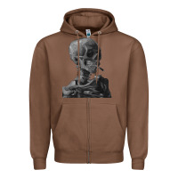 Chestnut Vincent Van Gogh Skull of a SkeletonVintage Halloween Skull Zipper Hoodie - minhPixels