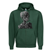 Sports Green Vincent Van Gogh Skull of a SkeletonVintage Halloween Skull Zipper Hoodie - minhPixels