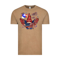 Vintage Coffee Gnome with 4th Of July elements Vintage Tee - HowdyJamesFarm