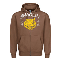 Chestnut Tiger Shaolin Kung Fu Chinese Symbol Wushu Martial Arts Gift Zipper Hoodie - minhPixels