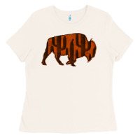 Bone Red Cactus Bison Silhouette Ladies Tee - Bettercallsaul
