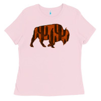 Bubblegum Pink Red Cactus Bison Silhouette Ladies Tee - Bettercallsaul