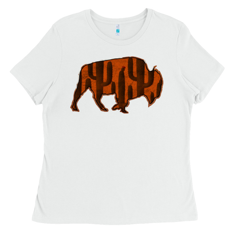 Red Cactus Bison Silhouette Ladies Tee by Bettercallsaul | Teevron