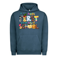 Pigment Midnight Navy happy first day of school Urban Hoodie - AdoDesignShop