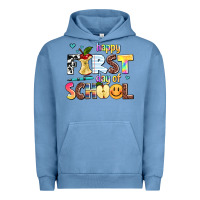 Pigment Pebble Blue happy first day of school Urban Hoodie - AdoDesignShop