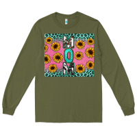 Army Green Mom sunflower glitter Long Sleeve Tee - CowGirlArtShop