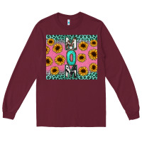 Burgundy Mom sunflower glitter Long Sleeve Tee - CowGirlArtShop