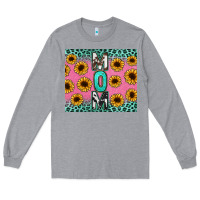 Heather Grey Mom sunflower glitter Long Sleeve Tee - CowGirlArtShop