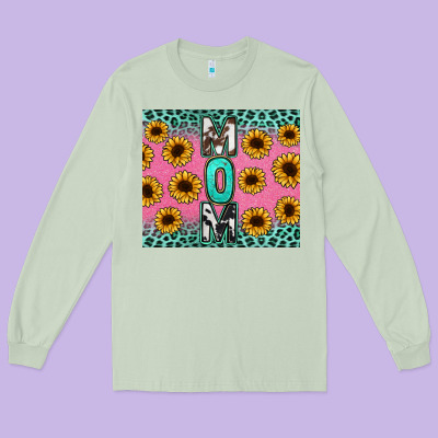 Mom Sunflower Glitter Long Sleeve Tee Designed By Cowgirlartshop