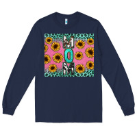 Navy Mom sunflower glitter Long Sleeve Tee - CowGirlArtShop