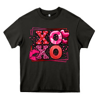 Asphalt Xoxo Valentine's Day leopard frame Heavy Core Tee - LillyAllenDesigns