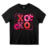 Black Xoxo Valentine's Day leopard frame Heavy Core Tee - LillyAllenDesigns