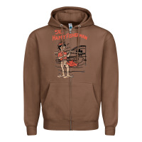 Chestnut Vintage The Happy Fisherman 2022 Fishing Mens Kids Zipper Hoodie - minhPixels
