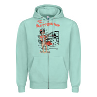 Seafoam Vintage The Happy Fisherman 2022 Fishing Mens Kids Zipper Hoodie - minhPixels