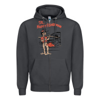 Smoke Vintage The Happy Fisherman 2022 Fishing Mens Kids Zipper Hoodie - minhPixels