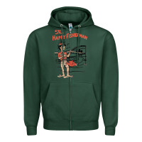 Sports Green Vintage The Happy Fisherman 2022 Fishing Mens Kids Zipper Hoodie - minhPixels