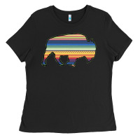 Black Aztec Bison Silhouette Ladies Tee - Bettercallsaul